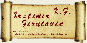 Krstimir Firulović vizit kartica